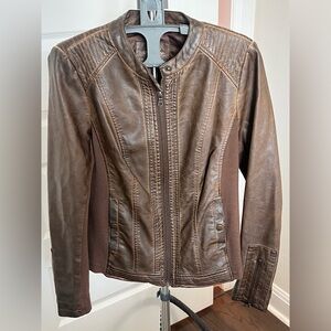 Brown faux leather jacket